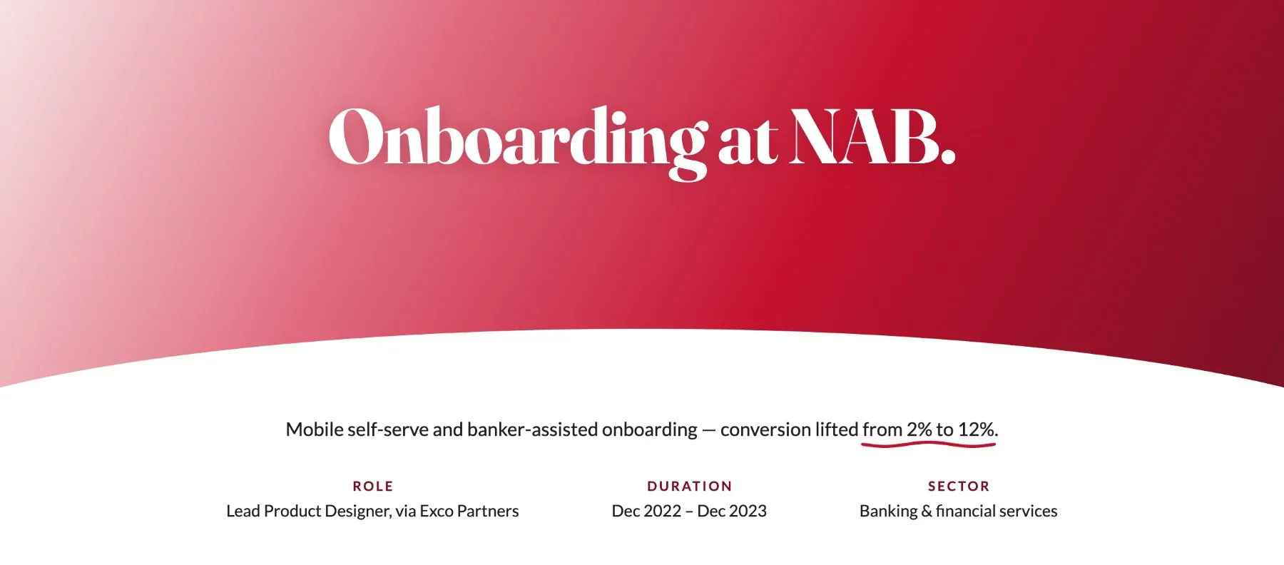 NAB onboarding case study: welcome screen redesign
